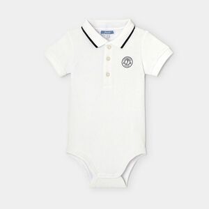 Jacadi Paris Baby Boy 6M Polo Cotton Pique Bodysuit White Logo Luxury Designer